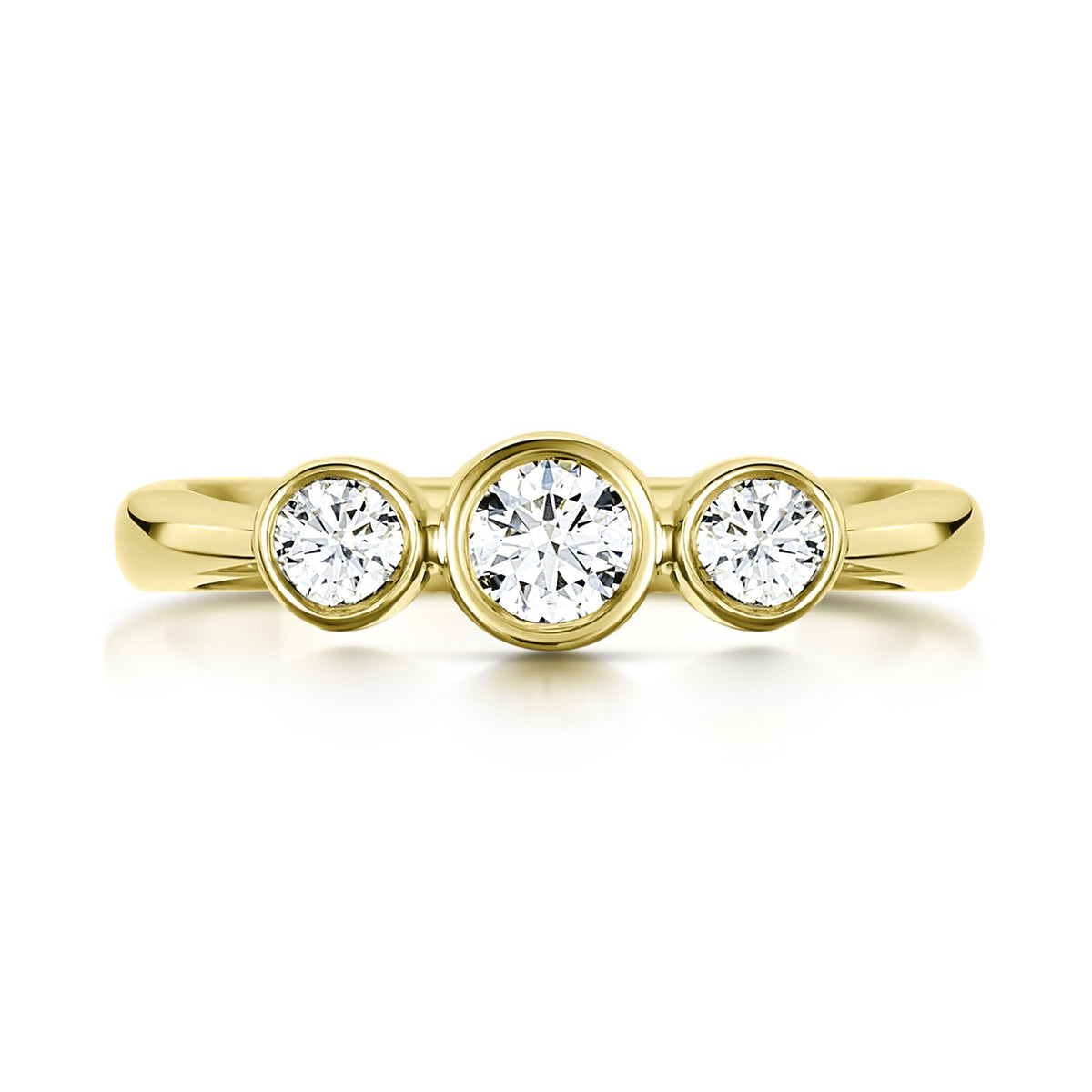 Trilogy Diamond Dress Ring in 18ct Yellow Gold Q Trilogy Diamond Dress Ring in 18ct Yellow Gold Q