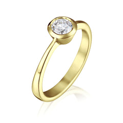 Contemporary 0.4ct Solitaire Diamond Ring in 18ct Yellow Gold by Sheila Fleet Jewellery