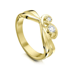 New Wave Diamond Ring in 18ct Yellow Gold by Sheila Fleet Jewellery
