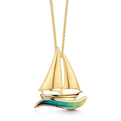 Orkney Yole Enamel Pendant in 18ct Yellow Gold