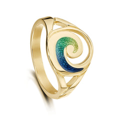 Pentland Enamelled Ring in 18ct Yellow Gold by Sheila Fleet Jewellery