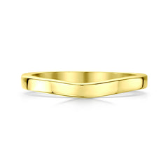 Contemporary Curve Wedding Band in 18ct Yellow Gold (RX176)