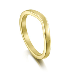Contemporary Curve Wedding Band in 18ct Yellow Gold (to match DR181) by Sheila Fleet Jewellery
