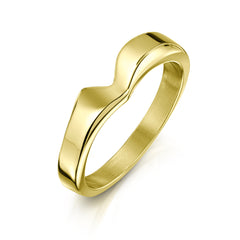V-shape Wedding Band in 18ct Yellow Gold (to match DR191) by Sheila Fleet Jewellery