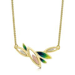 Seasons Spring Enamel Necklace in 18ct Yellow, White & Rose Gold by Sheila Fleet Jewellery