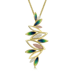 Seasons Spring Enamel Dress Pendant in 18ct Yellow, White & Rose Gold by Sheila Fleet Jewellery