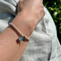 Holly Blue Butterfly Silver & Enamel Stretch Bracelet by Sheila Fleet Jewellery