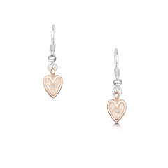 Secret Hearts Diamond Drop Earrings in 9ct Rose Gold by Sheila Fleet Jewellery