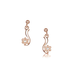 Diamond Daisies 9ct Rose Gold Drop earrings