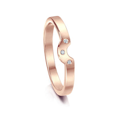 Diamond Arch Wedding Band in 9ct Rose Gold (to match DR179) by Sheila Fleet Jewellery