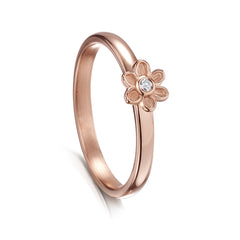 Diamond Daisies Ring in 9ct Rose Gold by Sheila Fleet Jewellery