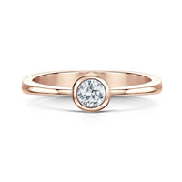 Contemporary 0.25ct Solitaire Diamond Ring in 9ct Rose Gold by Sheila Fleet Jewellery