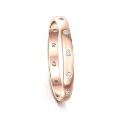 Traditional 12-diamond 3mm Wedding Ring in 9ct Rose Gold by Sheila Fleet Jewellery