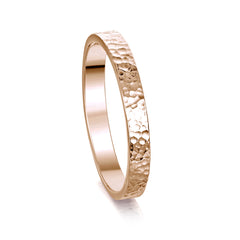 Honeycomb 3mm Textured Ring in 9ct Rose Gold by Sheila Fleet Jewellery