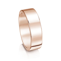 Contemporary 6mm Wedding Ring in 9ct Rose Gold by Sheila Fleet Jewellery