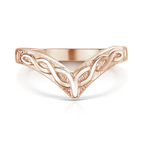 Wishbone Celtic Ring in 9ct Rose Gold by Sheila Fleet Jewellery