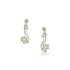 Diamond Daisies 9ct White Gold Drop earrings
