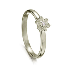 Diamond Daisies Ring in 9ct White Gold by Sheila Fleet Jewellery