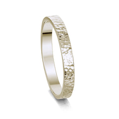 Honeycomb 3mm Textured Ring in 9ct White Gold by Sheila Fleet Jewellery