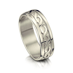 Pierowall Twist Celtic Ring in 9ct White Gold by Sheila Fleet Jewellery
