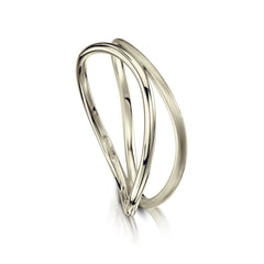 Double Stacking Wave Ring in 9ct White Gold by Sheila Fleet Jewellery