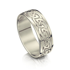 Celtic Knotwork Ring in 9ct White Gold by Sheila Fleet Jewellery