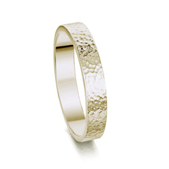 Honeycomb 4mm Textured Ring in 9ct White Gold by Sheila Fleet Jewellery