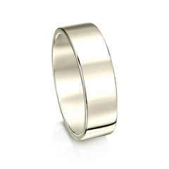 Contemporary 6mm Wedding Ring in 9ct White Gold by Sheila Fleet Jewellery