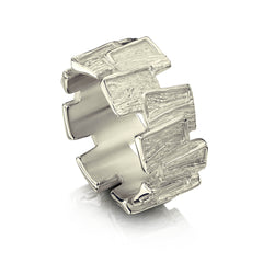 Flagstone Ring in 9ct White Gold by Sheila Fleet Jewellery