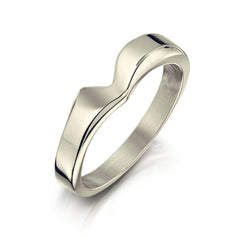 V-shape Wedding Band in 9ct White Gold (to match DR191) by Sheila Fleet Jewellery