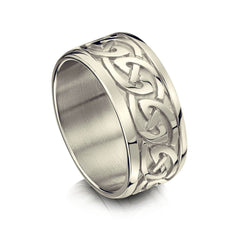 Celtic Knotwork Dress Ring in 9ct White Gold by Sheila Fleet Jewellery