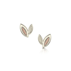 Seasons Petite Stud Earrings in 9ct White & Rose Gold by Sheila Fleet Jewellery
