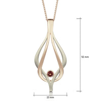 Reef Knot Garnet Dress Pendant in 9ct White & Rose Gold by Sheila Fleet Jewellery