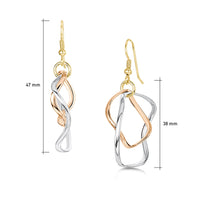 Tidal Small 2-part Hoop Earrings in 9ct White, Rose & Yellow Gold by Sheila Fleet Jewellery