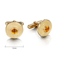 Ogham Cufflinks in 9ct Yellow Gold with Citrine