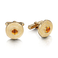 Ogham Cufflinks in 9ct Yellow Gold with Citrine by Sheila Fleet Jewellery