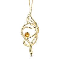 Tidal Citrine Occasion Pendant in 9ct Yellow Gold