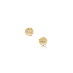 Primula Scotica Petite Diamond Stud Earrings in 9ct Yellow Gold by Sheila Fleet Jewellery