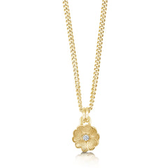 Primula Scotica Petite Diamond Pendant in 9ct Yellow Gold by Sheila Fleet Jewellery