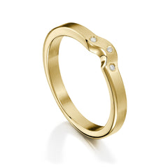 Diamond Arch Wedding Band in 9ct Yellow Gold (to match DR177) by Sheila Fleet Jewellery