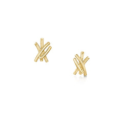 Wild Grasses Small 4-strand Stud Earrings in 9ct Yellow Gold by Sheila Fleet Jewellery