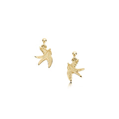 Swallows Drop Earrings in 9ct Yellow Gold