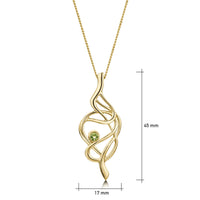 Tidal Dress Pendant in 9ct Yellow Gold with Peridot by Sheila Fleet Jewellery