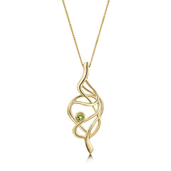 Tidal Dress Pendant in 9ct Yellow Gold with Peridot by Sheila Fleet Jewellery