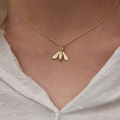 Honeybee Pendant in 9ct Yellow Gold by Sheila Fleet Jewellery