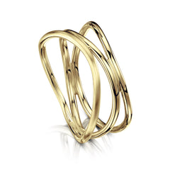 Triple Stacking Wave Ring in 9ct Yellow Gold by Sheila Fleet Jewellery