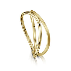 Double Stacking Wave Ring in 9ct Yellow Gold by Sheila Fleet Jewellery