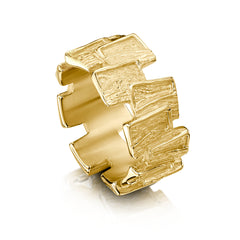 Flagstone Ring in 9ct Yellow Gold by Sheila Fleet Jewellery