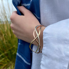 Tidal 3-part Bangle in 9ct Yellow, White & Rose Gold