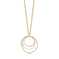 Tidal 3-part Pendant in 9ct Yellow, White & Rose Gold by Sheila Fleet Jewellery